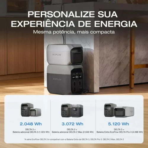 Estação De Energia Portátil EcoFlow Delta 3 -  2200W / 1024Wh