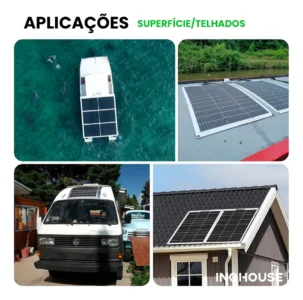 Placa Solar Flexível 250w Monocristalino Inmetro 15v 18v Preto